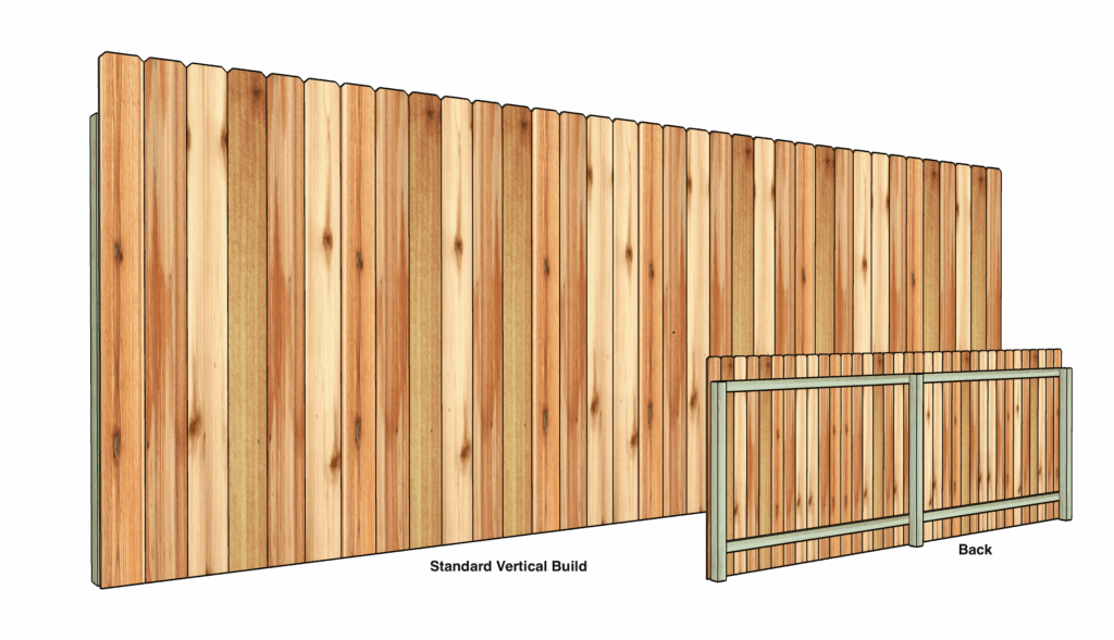 Vertical wood privacy fence austin tx